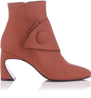 Sculpted Heel Ankle Boots Ligia Suede Taba