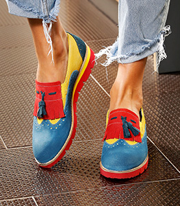 Colorful slip-on shoes